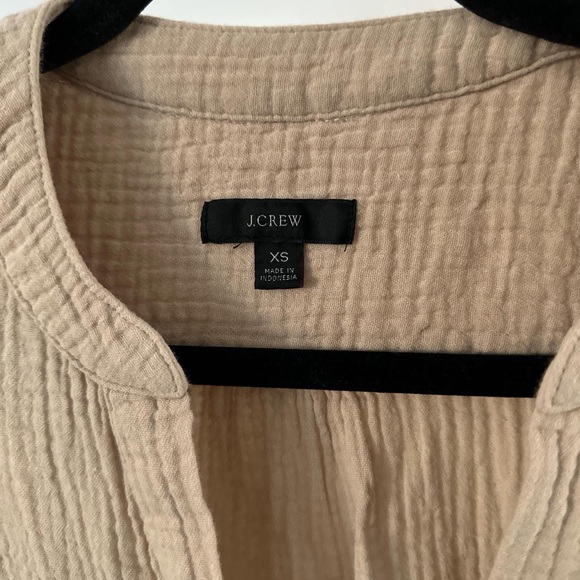 J. Crew Tan Gauze Short Sleeve Tunic Top - Picture 2 of 4